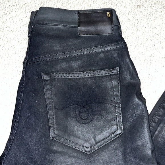 R13 Black Waxed X-Over Jeans - Picture 8 of 10